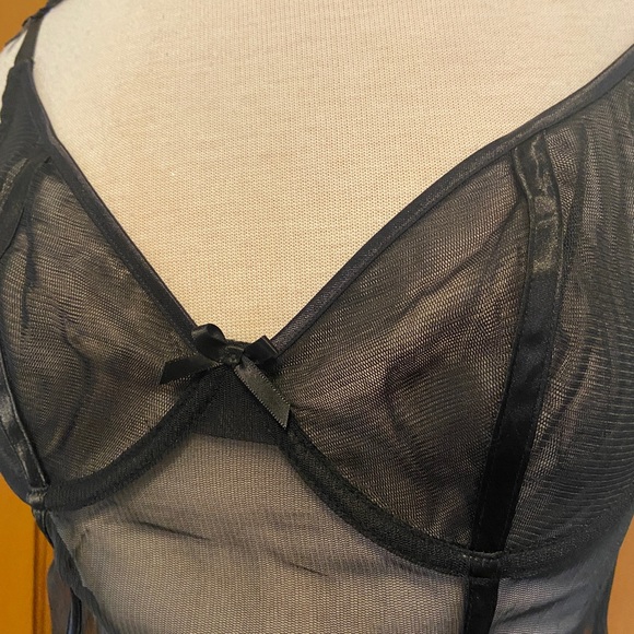 Adore Me Mesh Corset with Bow Accents NWT - Picture 4 of 4